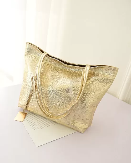 Original Solid Color Shiny Tote Bag