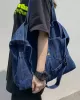 Casual Denim Split-Joint Solid Color Bags Accessories