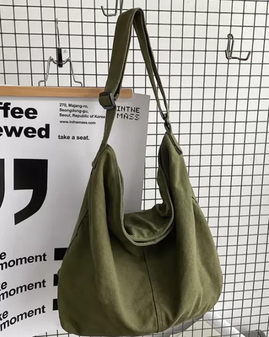 Casual Canvas Solid Color Bags Accessories