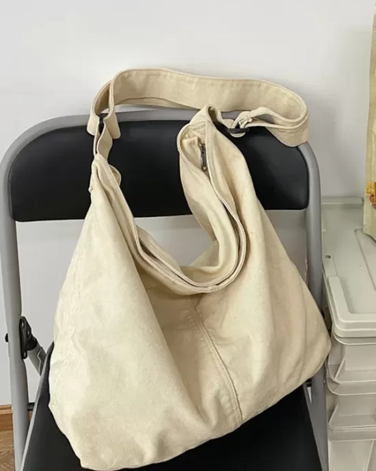 Casual Canvas Solid Color Bags Accessories