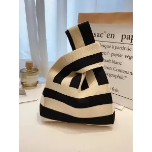 Knitting Checkerboard Zebra-Stripe Striped Bags Accessories Handbags