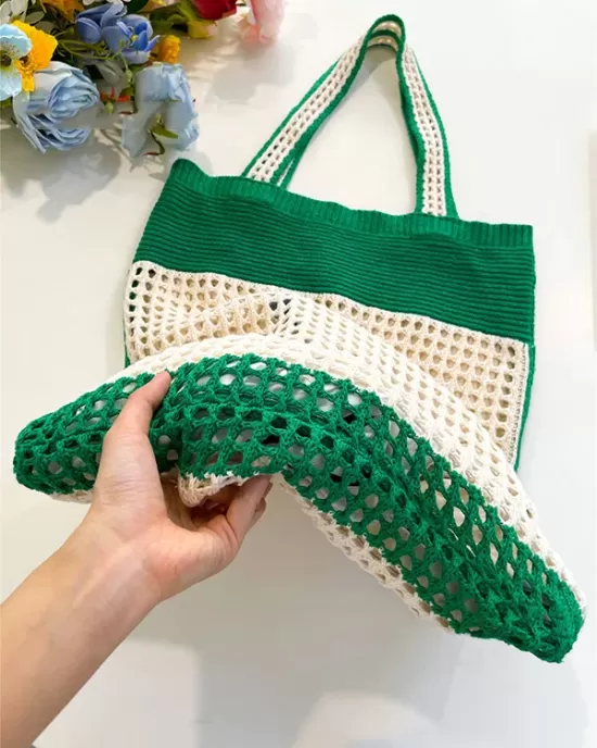 Beach Contrast Color Hollow Bags Accessories