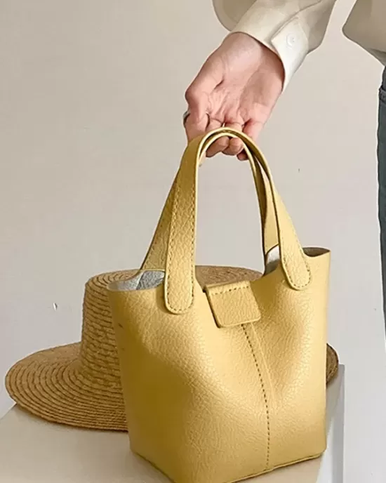 Simple Casual Chic PU Solid Color 2 Pieces Bags Accessories