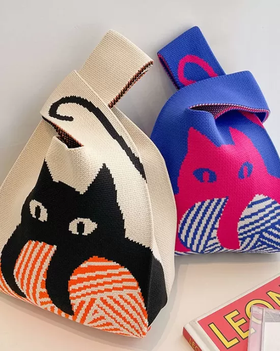 Animal Printed Multi-Colored Woven Handbag Bags Accessories