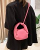 Adjustable Pleated Pockets Solid Color Crossbody Handbags