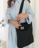 Simple Solid Color With-pockets Canvas Handbag