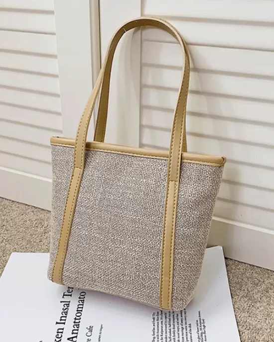 Casual Simple Solid Color Canvas Tote Bag