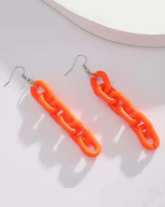 Simple Acrylic Buckle Fashion Street Shot Fluorescent Earrings