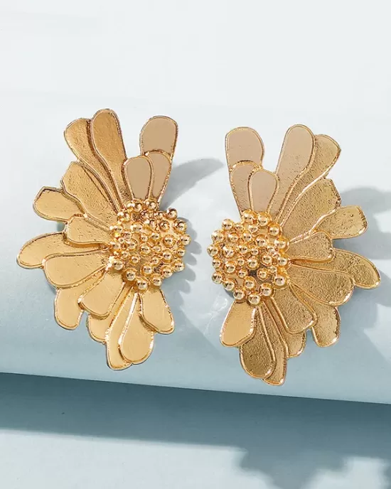 Vintage Alloy Flower Earrings