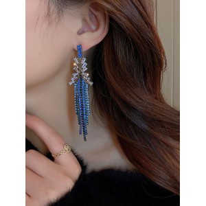 Urban Blue Tasseled Earring