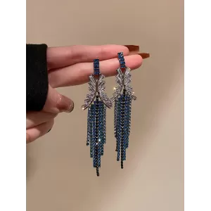 Urban Blue Tasseled Earring