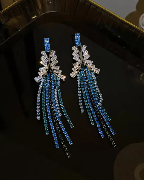 Urban Blue Tasseled Earring