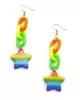 Stylish Street Shooting Rainbow Stars Acrylic Earrings