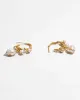 Gold Foil French Baroque Vintage Natural Pearl Earrings