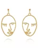 Fashion Creative Face Beaded Decorate Hollow Earrings