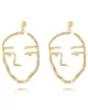 Fashion Creative Face Beaded Decorate Hollow Earrings