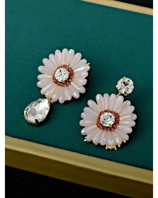 Original Vintage Asymmetric Floral Earrings Accessories