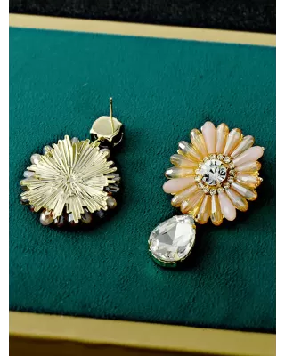 Original Vintage Asymmetric Floral Earrings Accessories