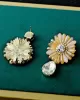 Original Vintage Asymmetric Floral Earrings Accessories