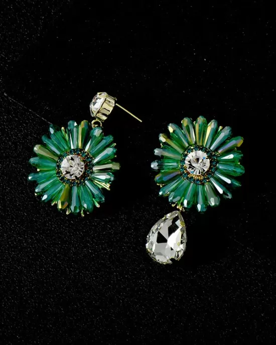 Original Vintage Asymmetric Floral Earrings Accessories