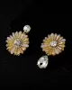 Original Vintage Asymmetric Floral Earrings Accessories