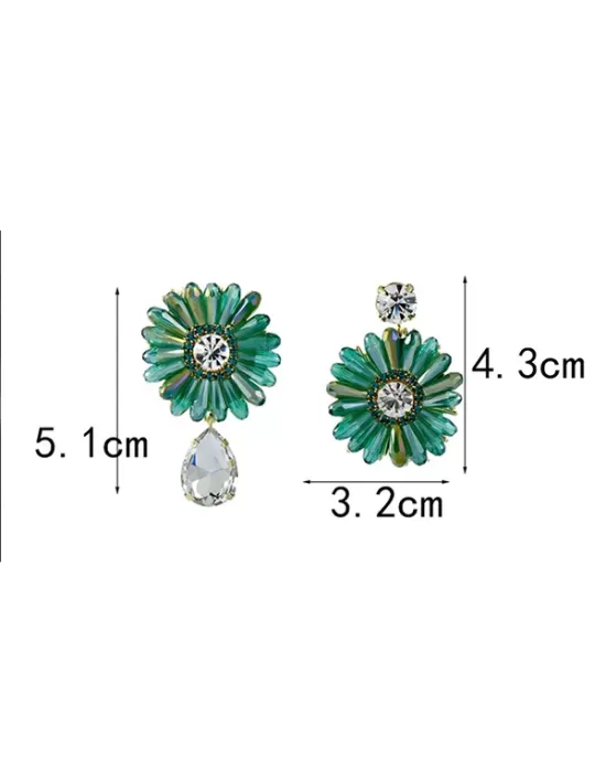 Original Vintage Asymmetric Floral Earrings Accessories