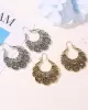 Vintage Geometric Openwork Flower Earrings