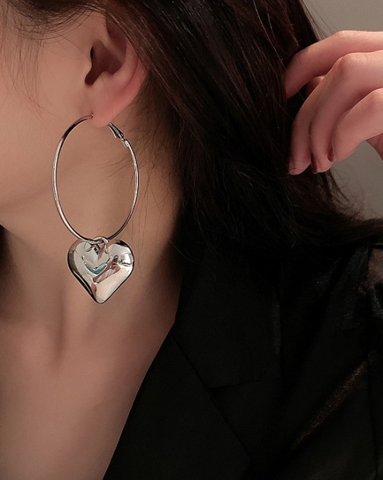 Simple Normcore Heart Shape Earrings Accessories