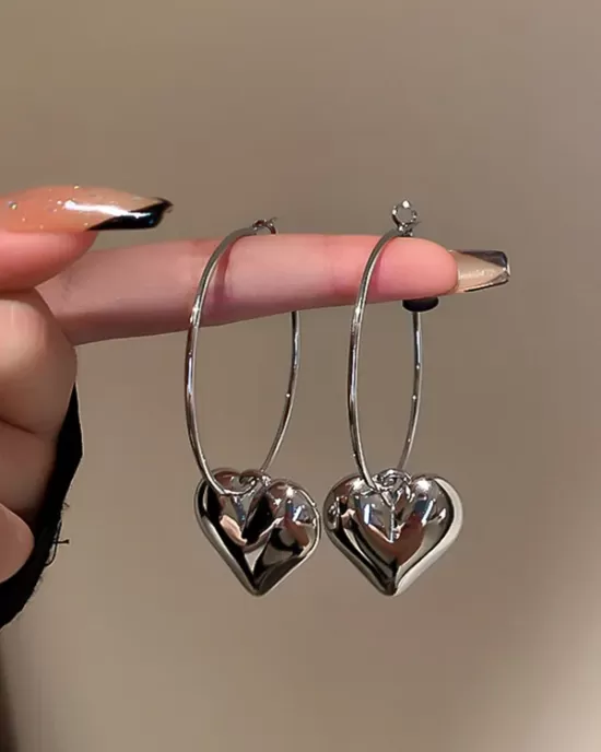 Simple Normcore Heart Shape Earrings Accessories