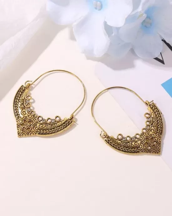 Vintage Pattern Love Hollow Earrings