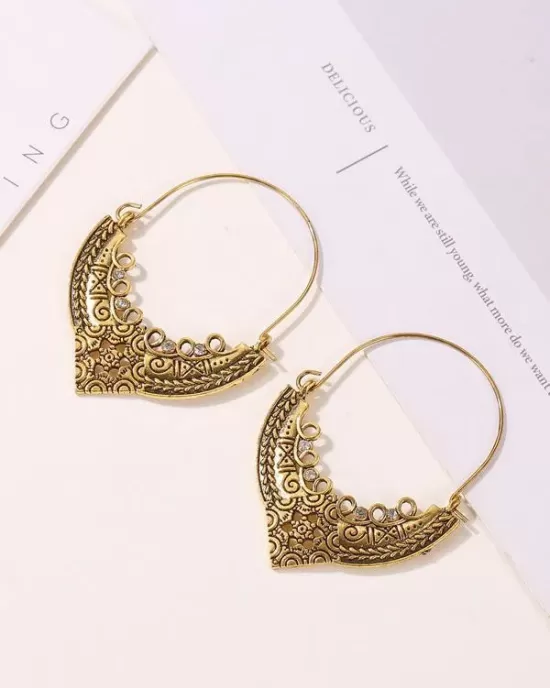 Vintage Pattern Love Hollow Earrings