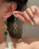 Urban Green Rhinestone Waterdrop Earrings Accessories