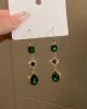 Urban Green Rhinestone Waterdrop Earrings Accessories