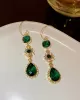 Urban Green Rhinestone Waterdrop Earrings Accessories