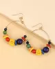 Fashion Mixed Color Beaded Decorate Big Earrings