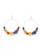 Fashion Mixed Color Beaded Decorate Big Earrings