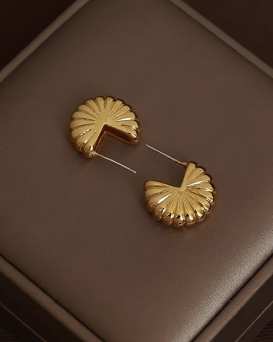 Women's Brass 18K Gold Plated Delicate Earrings