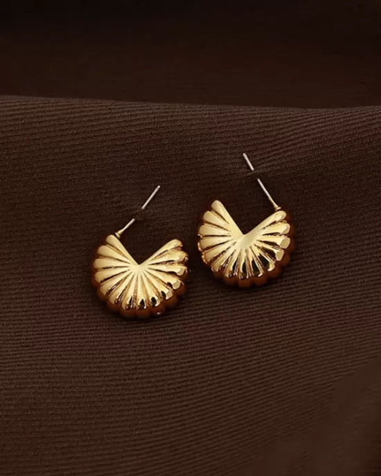 Women's Brass 18K Gold Plated Delicate Earrings