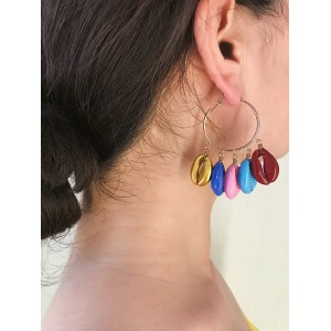 Fashion Colorful Shell Circle Ethnic Earrings