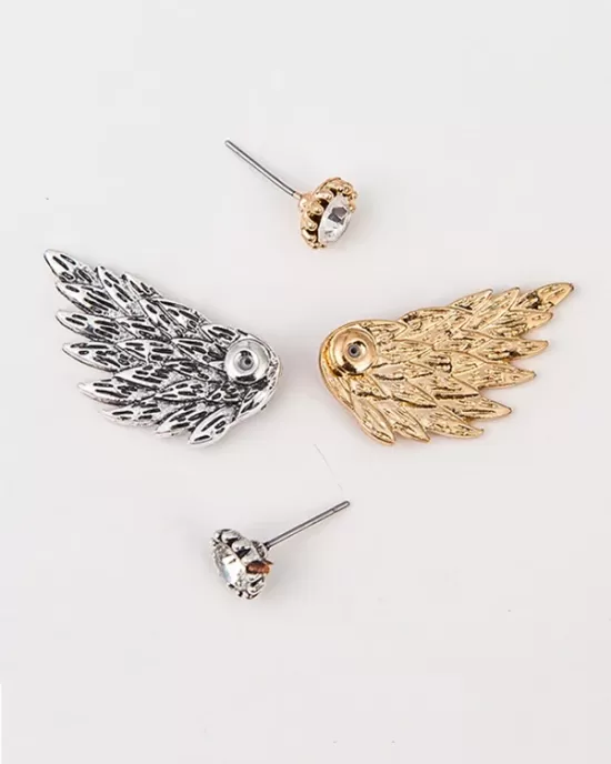 Original Rhinestone Wings Shape Earrings