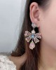 Statement Pink Bow-Embellished Earrings Accessories