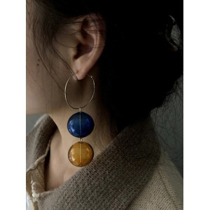 Stylish Contrast Color Geometric Earrings Accessories