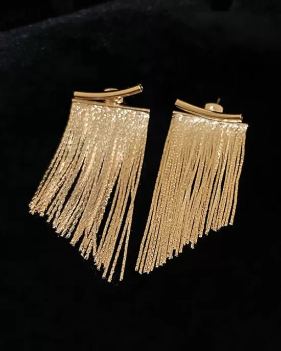 Solid Color Tasseled Earrings Accessories Eardrop