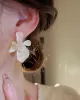 Acrylic & Imitation Pearl Flower Shape Earrings Accessories