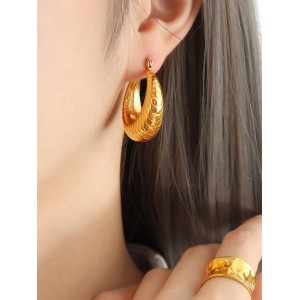 Pleated Solid Color Earrings Accessories