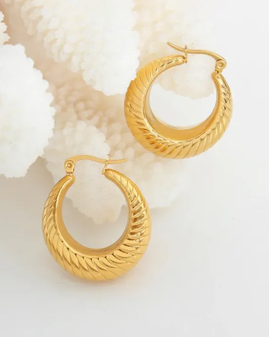 Pleated Solid Color Earrings Accessories