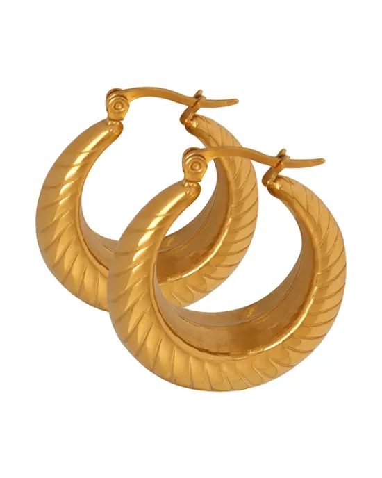 Pleated Solid Color Earrings Accessories