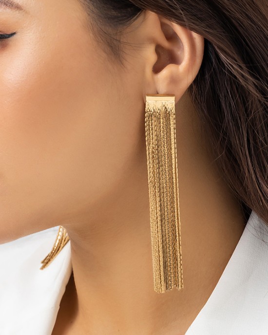 Solid Color Tasseled Earrings Accessories