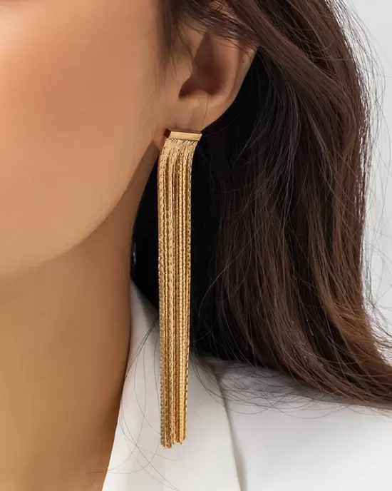 Solid Color Tasseled Earrings Accessories