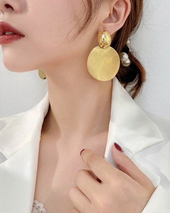 Geometric Solid Color Earrings Accessories